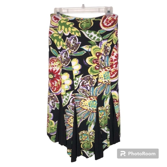 Bisou Bisou Floral Flare Skirt Size S - Picture 2 of 6